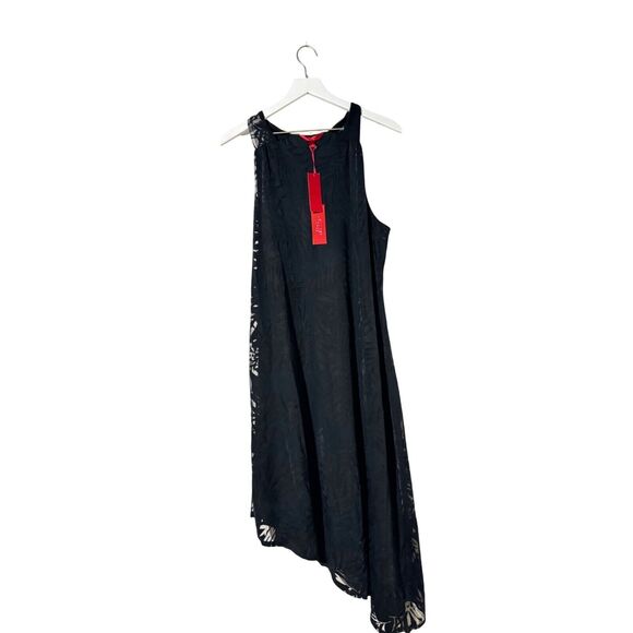 Jennifer Lopez · Large · Asymmetrical Burnout Dress · Lined Jersey Mineral Black - Picture 3 of 13